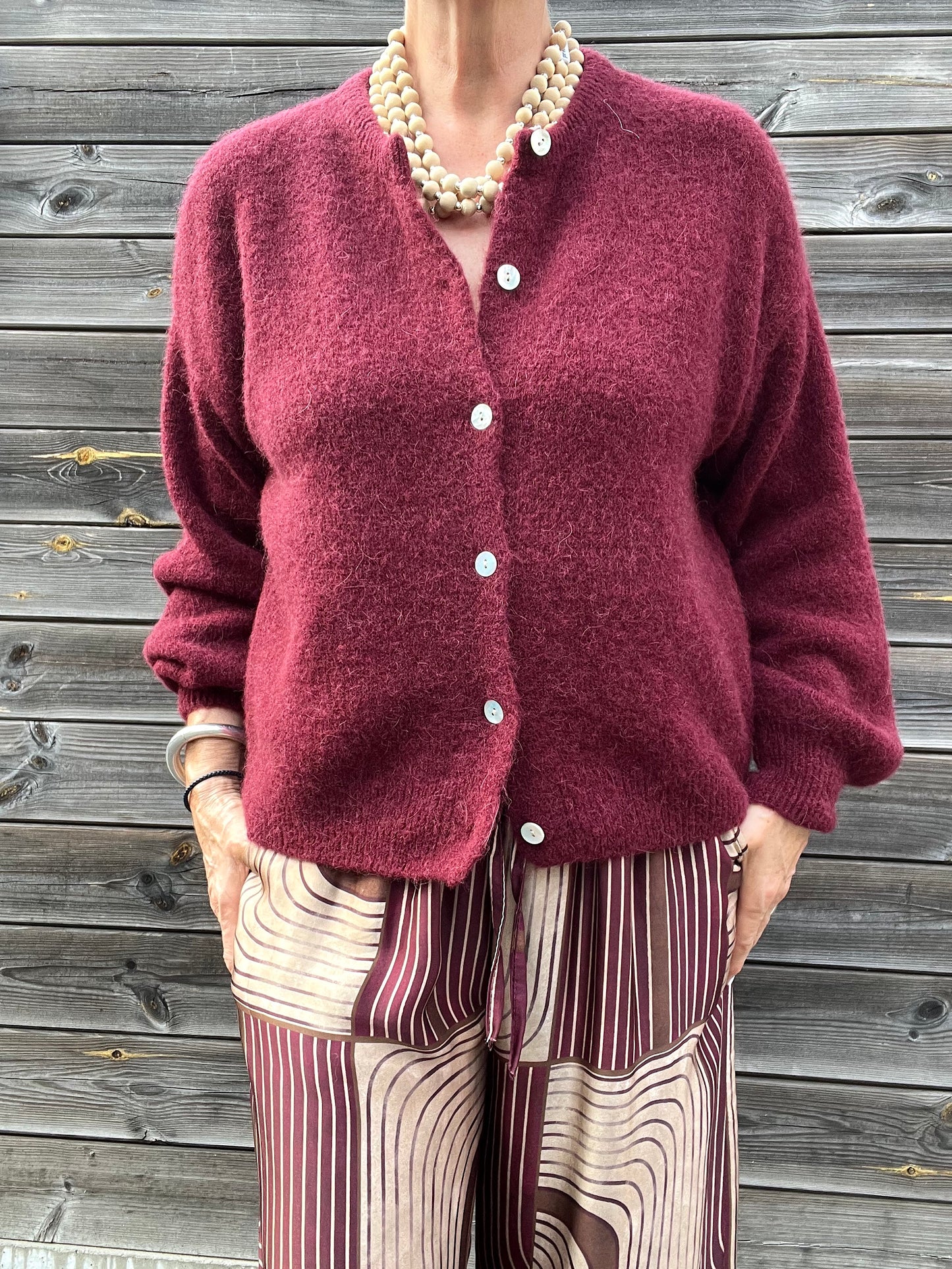 LISE gilet alpaca bordeaux