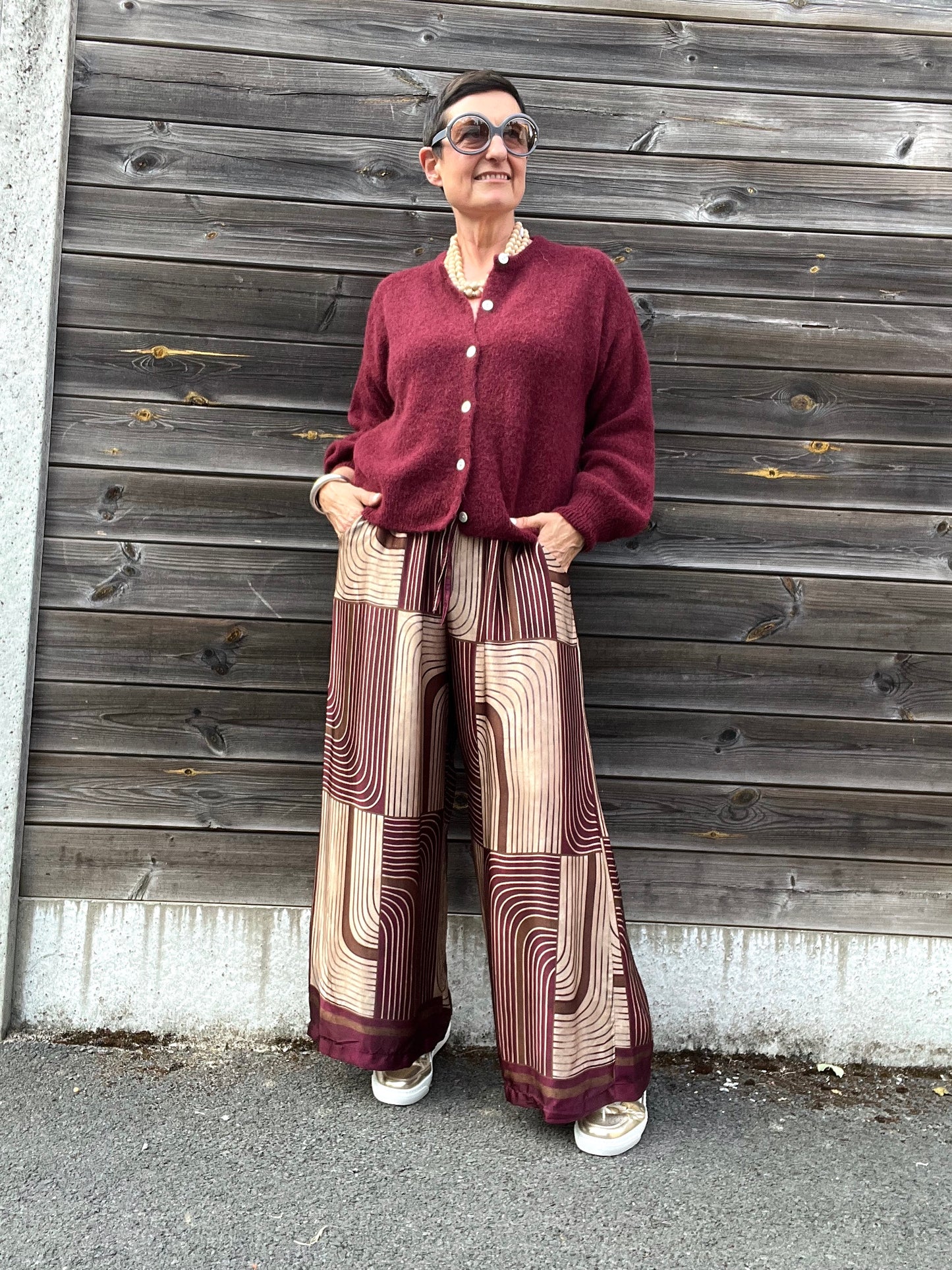 LISE gilet alpaca bordeaux