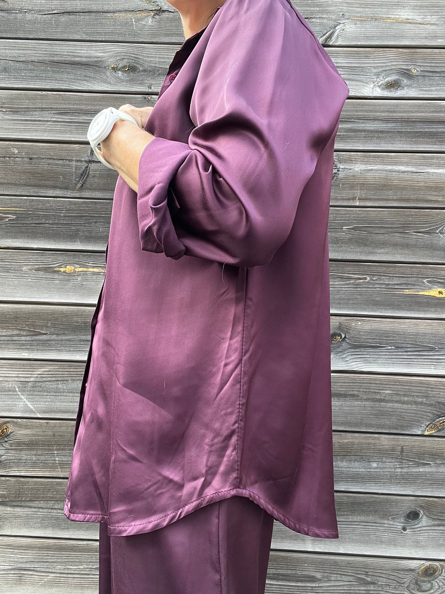 MARJO chemise fluide en satin wine