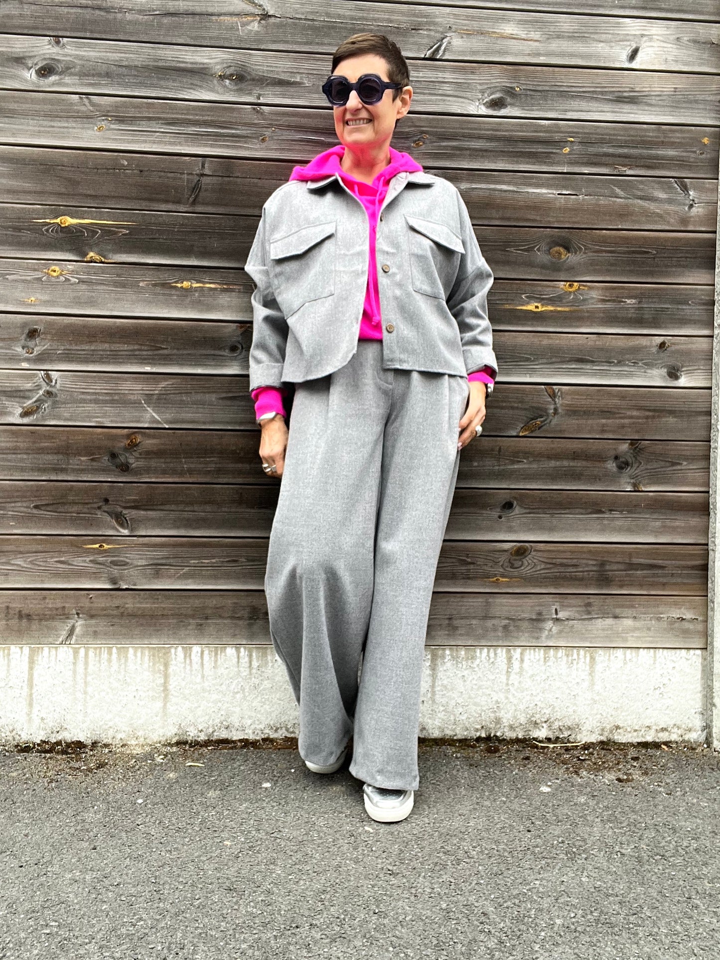 LYLOU veste flanelle grey