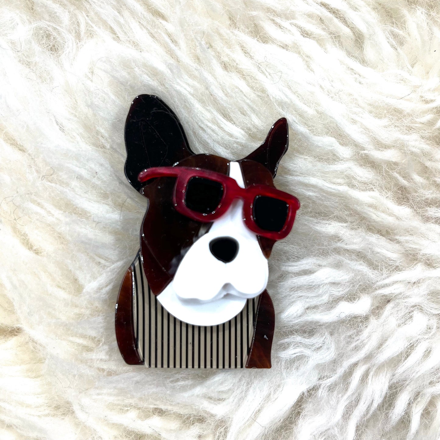 BRODOG broche chien à lunettes