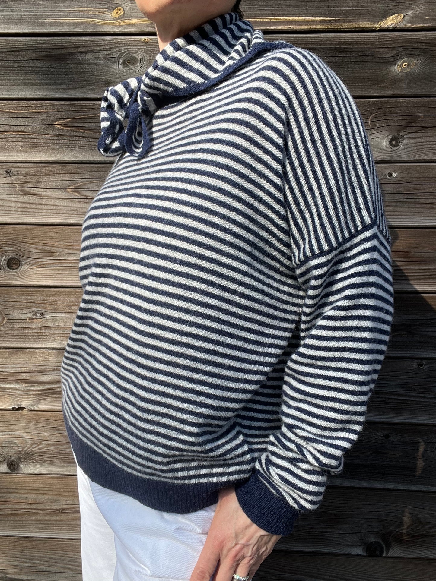 STREEPY pull rayé navy/grey