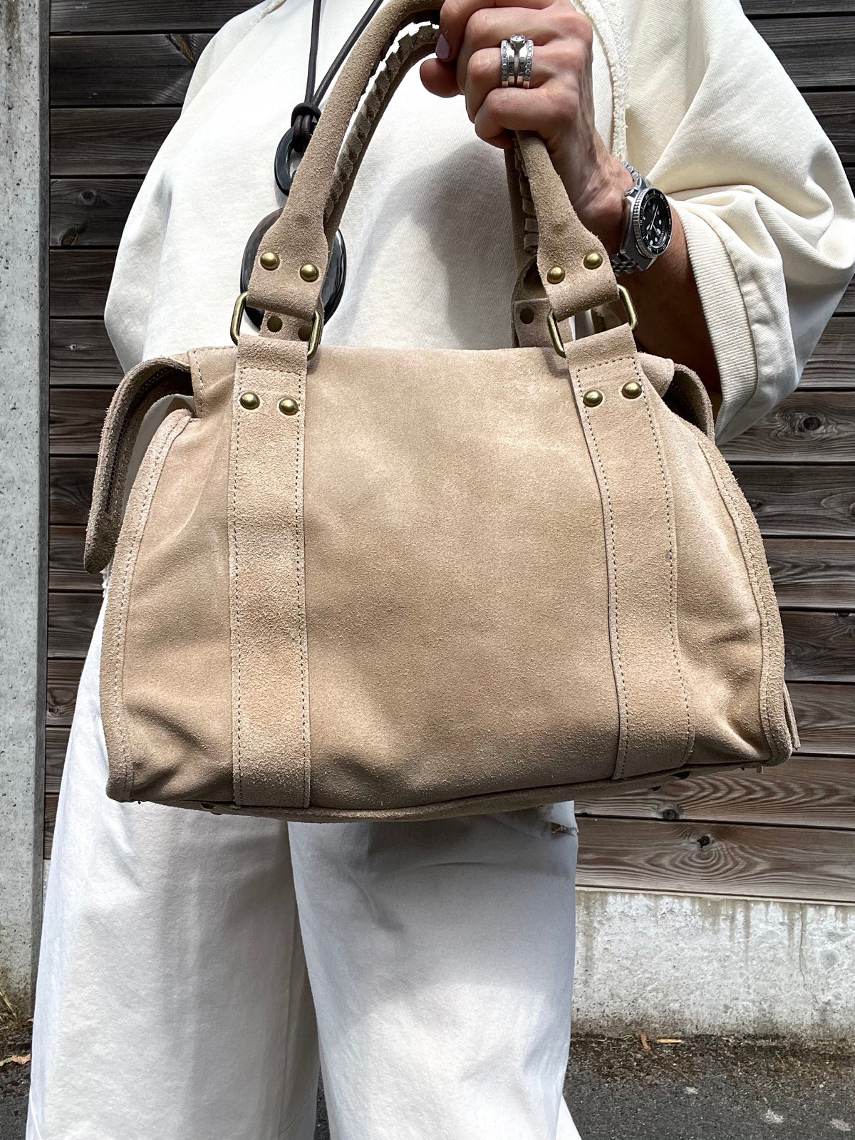 BALSUEDE sac en daim beige