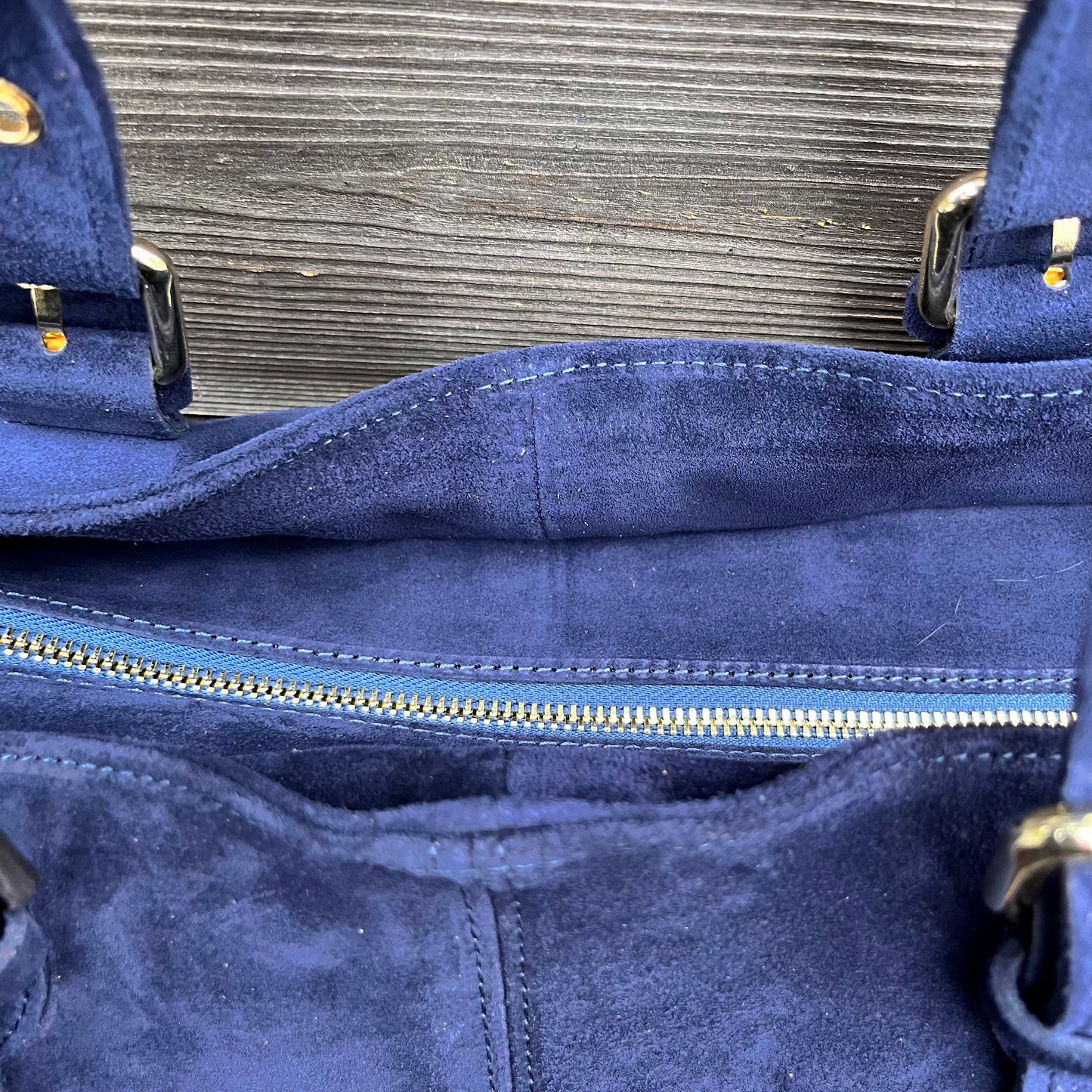 GERARD BIG grand sac en daim froncé navy