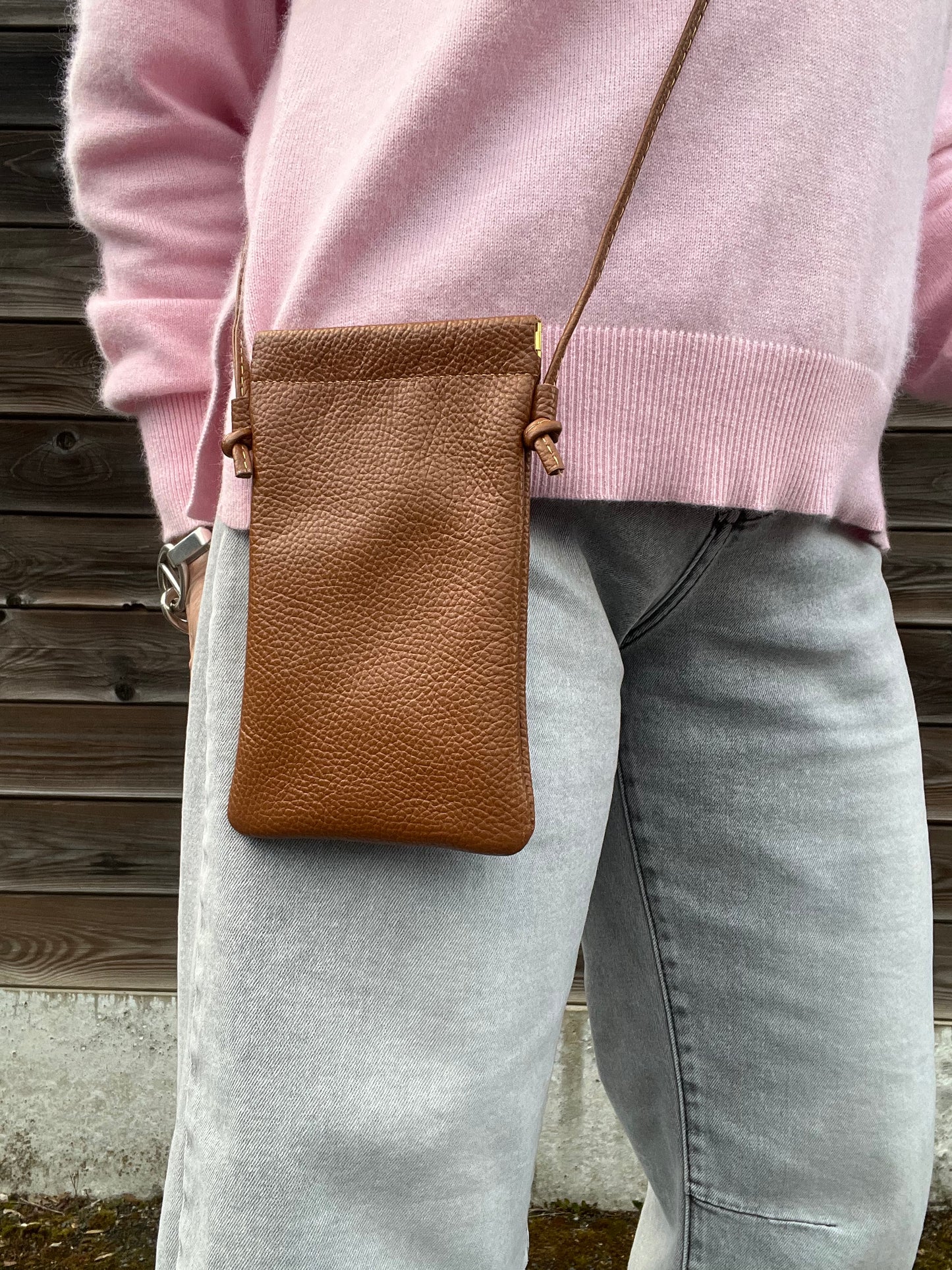 SOEURETTE mini sac téléphone caramel
