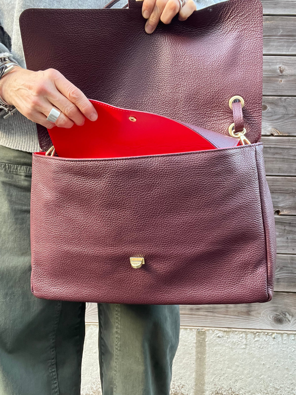 BLAZY maxi sac à rabat wine