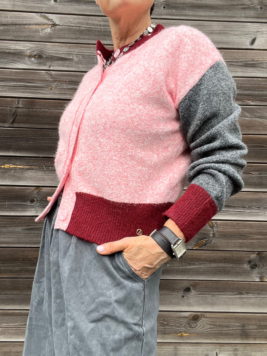 ARLETTE gilet colorbloc wine
