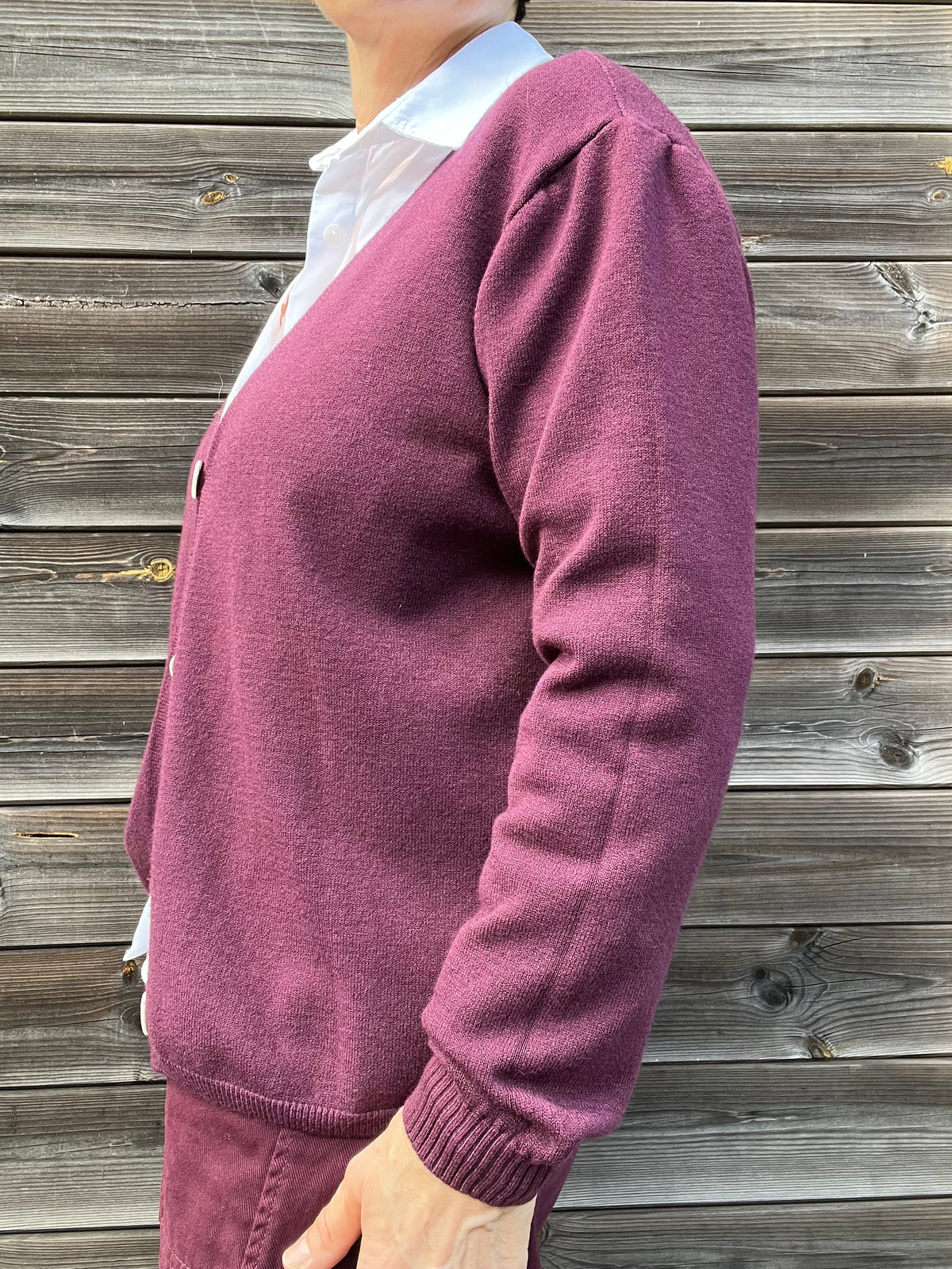 BOURLA gilet boutonné ultra doux wine
