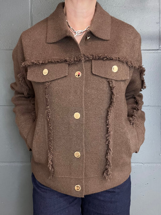 FRANGY gilet veste frangé choco