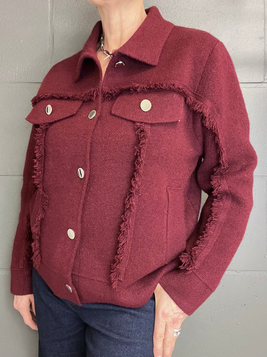 FRANGY gilet veste frangé wine