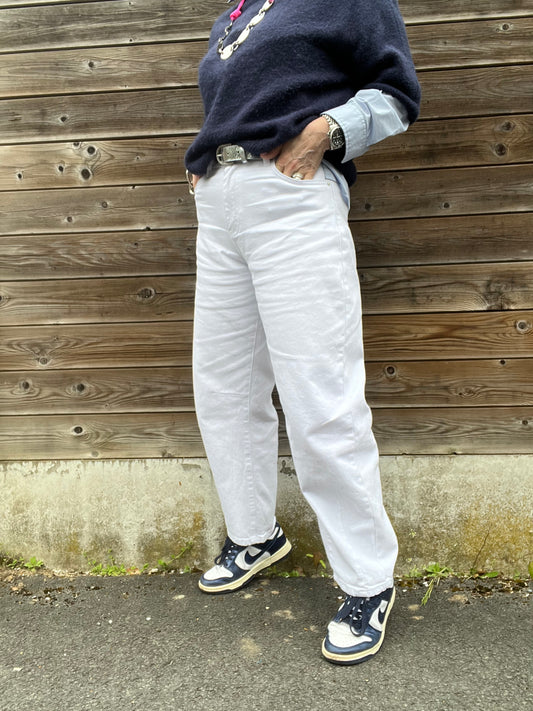 LIVIA jeans coupe "barrel" white