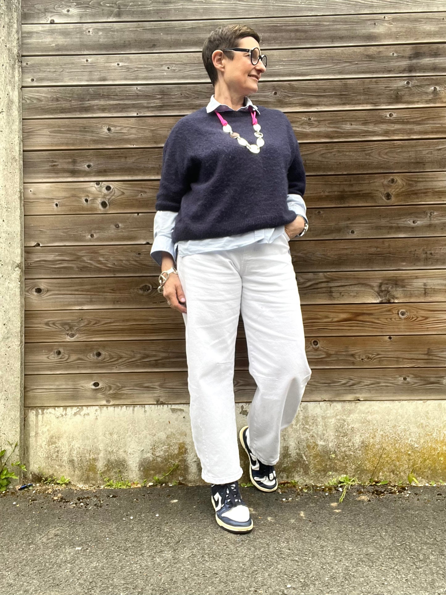 LIVIA jeans coupe "barrel" white