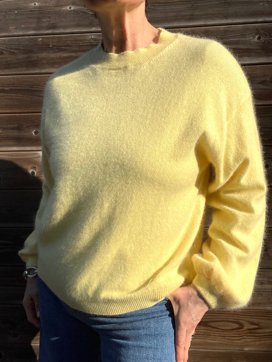 COLORADO pull sweater manches bouffantes butter yellow