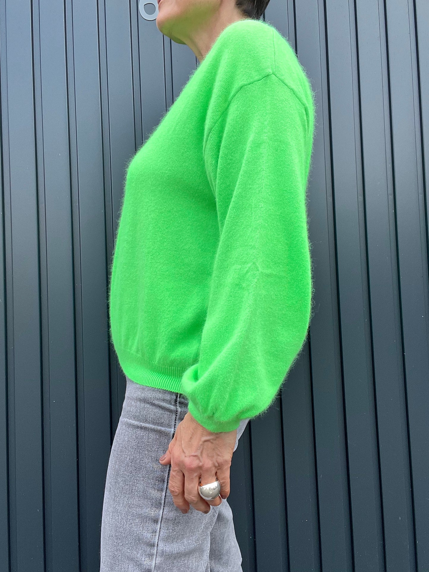 COLORADO pull sweater manches bouffantes neon green