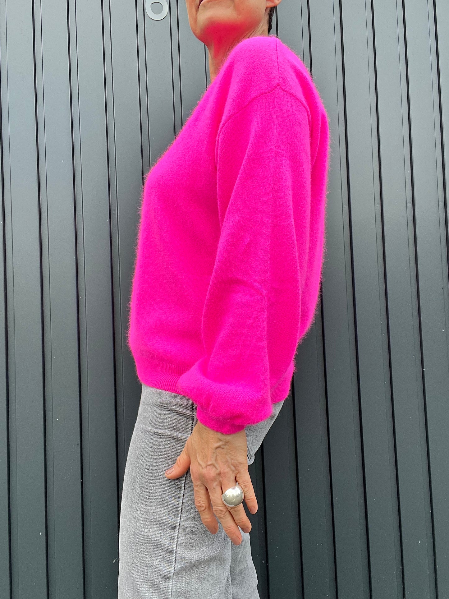COLORADO pull sweater manches bouffantes neon pink