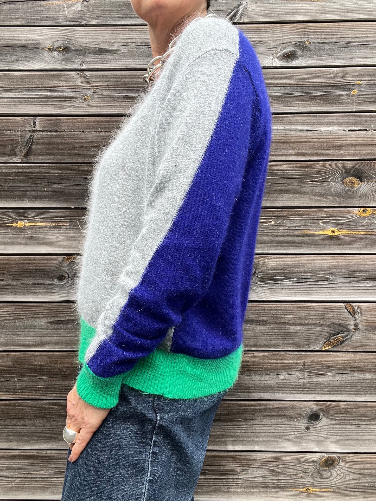 LYSEA pull angora tricolore grey