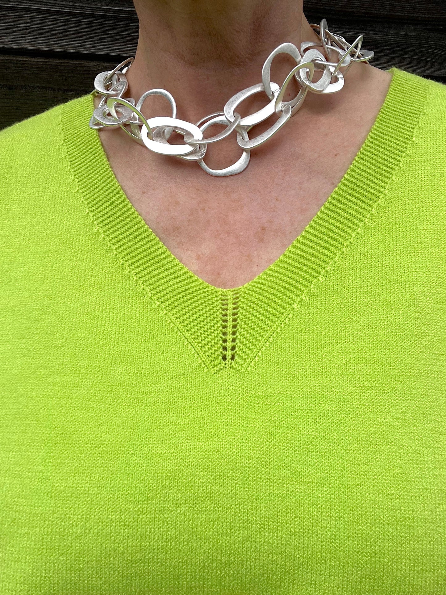 VIGOR pull doux courte manche green