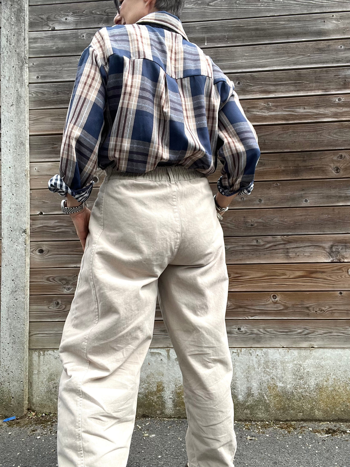 DIVA pantalon barel taupe