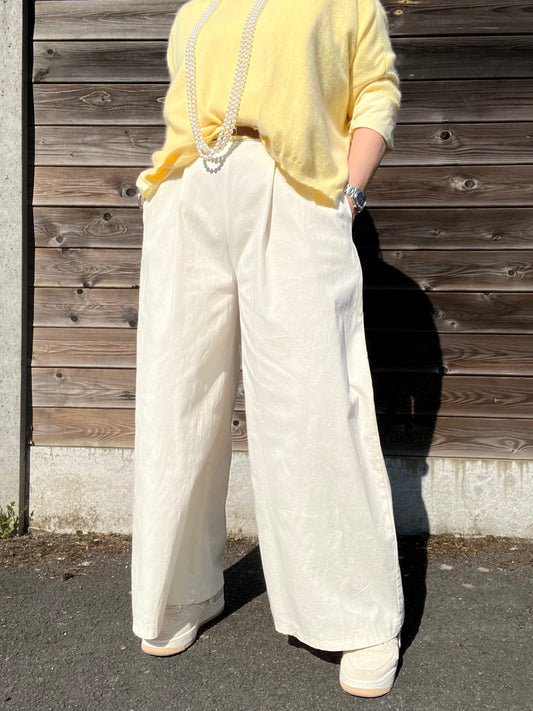 ELSE pantalon palazzo cream