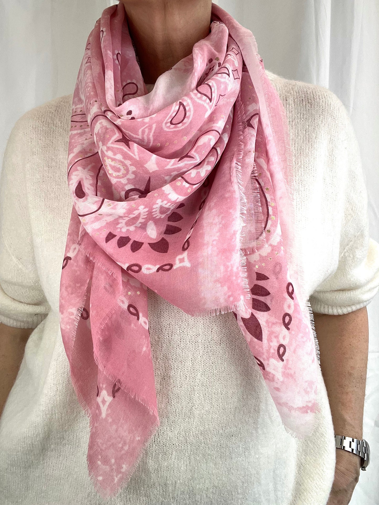 NICOLAS foulard carré imprimé bandana bubblegum