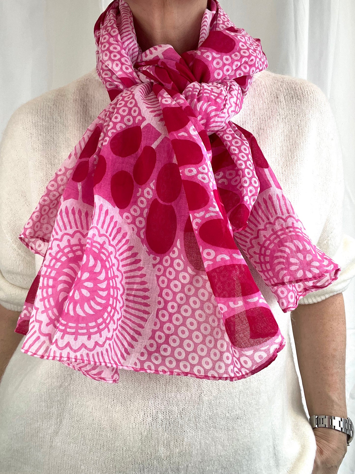 TAVI foulard imprimé pink