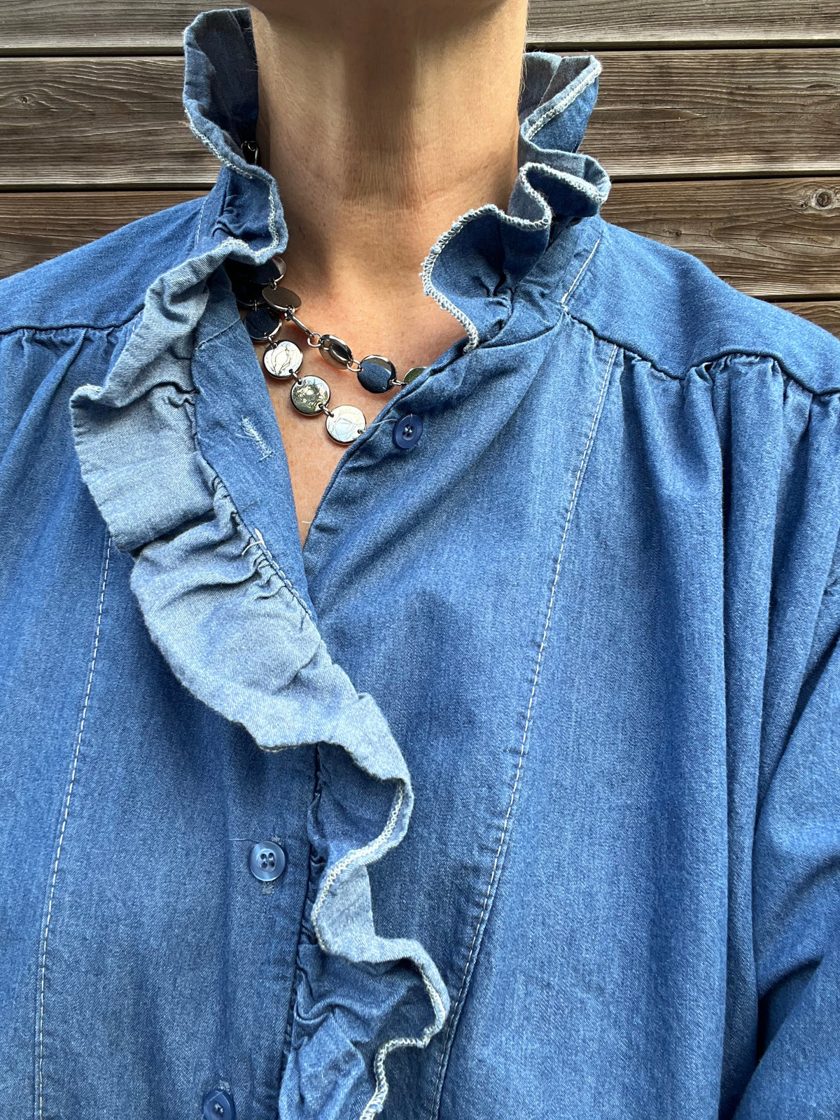 CALAMATA chemise denim à volant