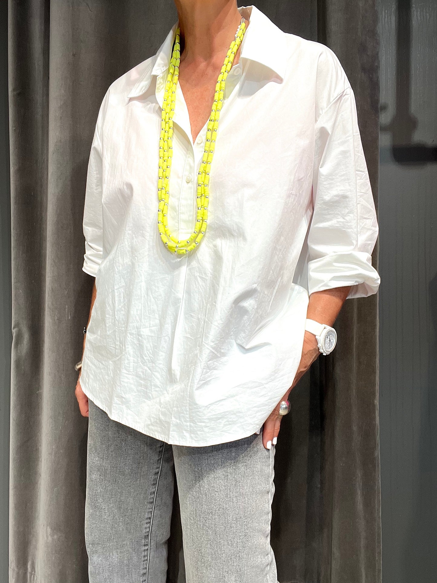 CHARO chemise en popeline col polo
