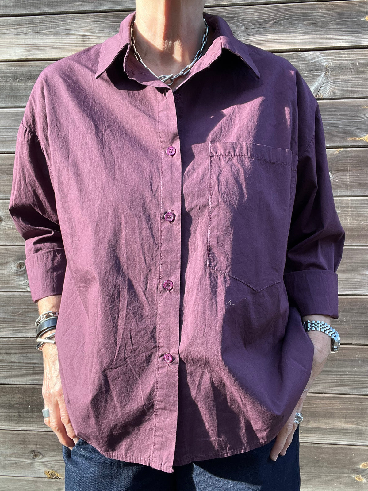 JOB chemise en coton wine