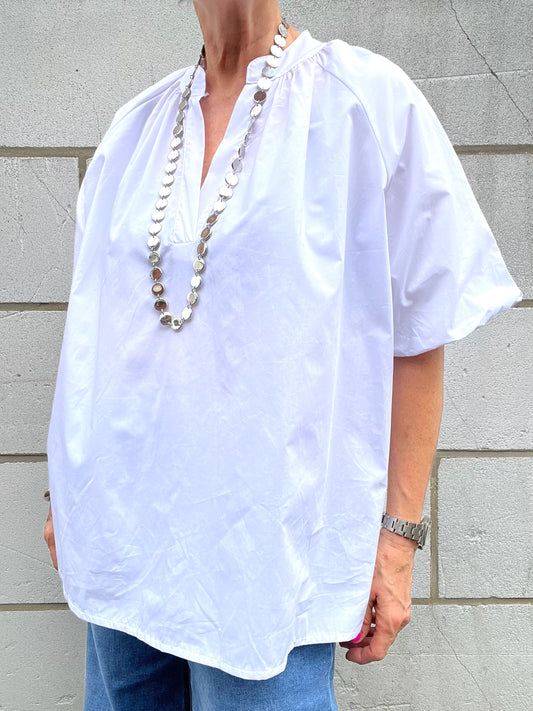 POSUNI blouse manche ballon white