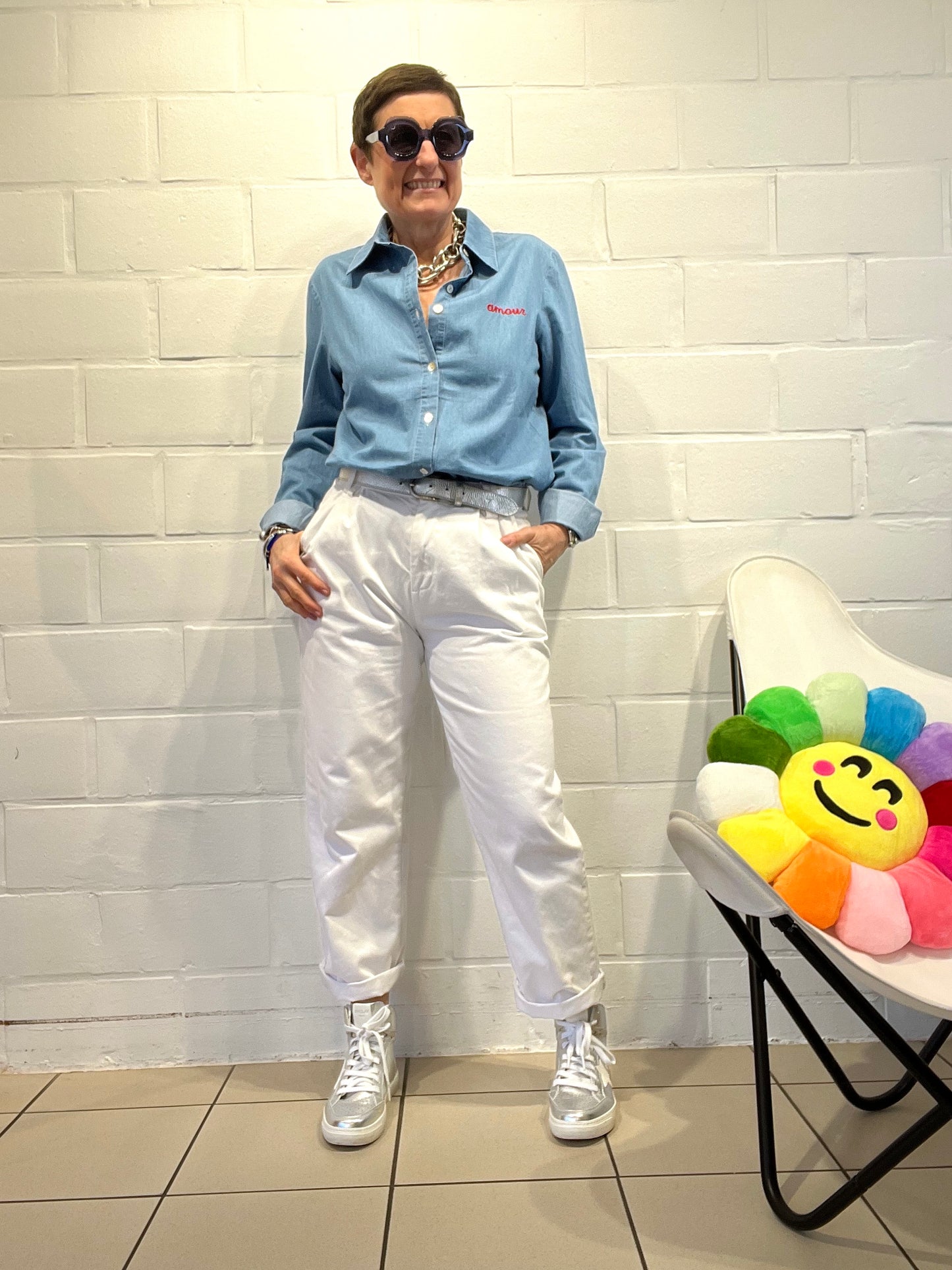 BRAMOUR chemise jeans brodée