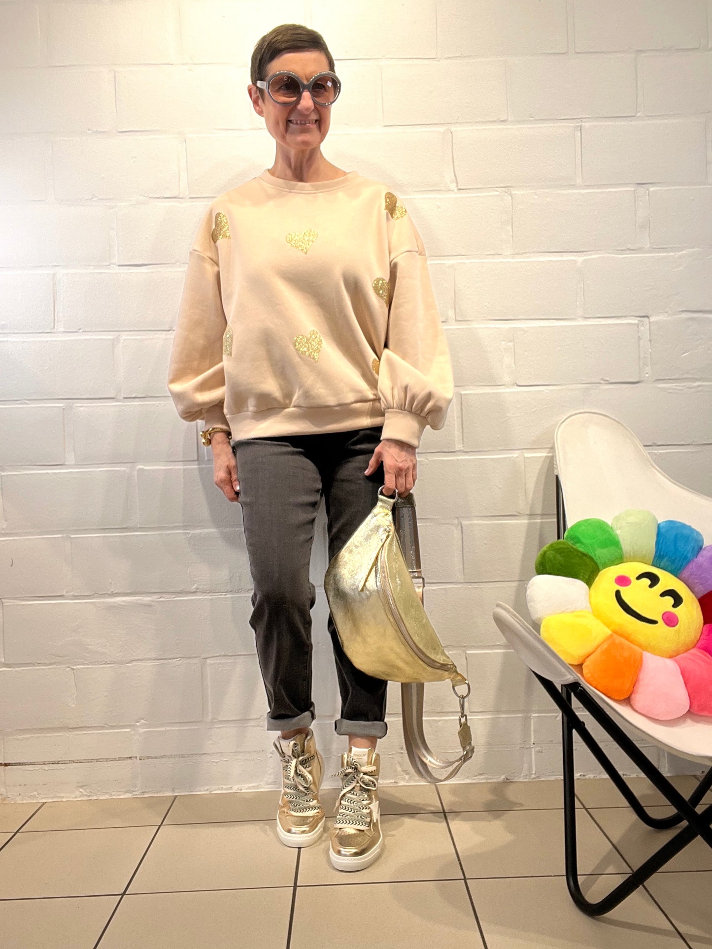 LOVELY sweat coeurs glitter