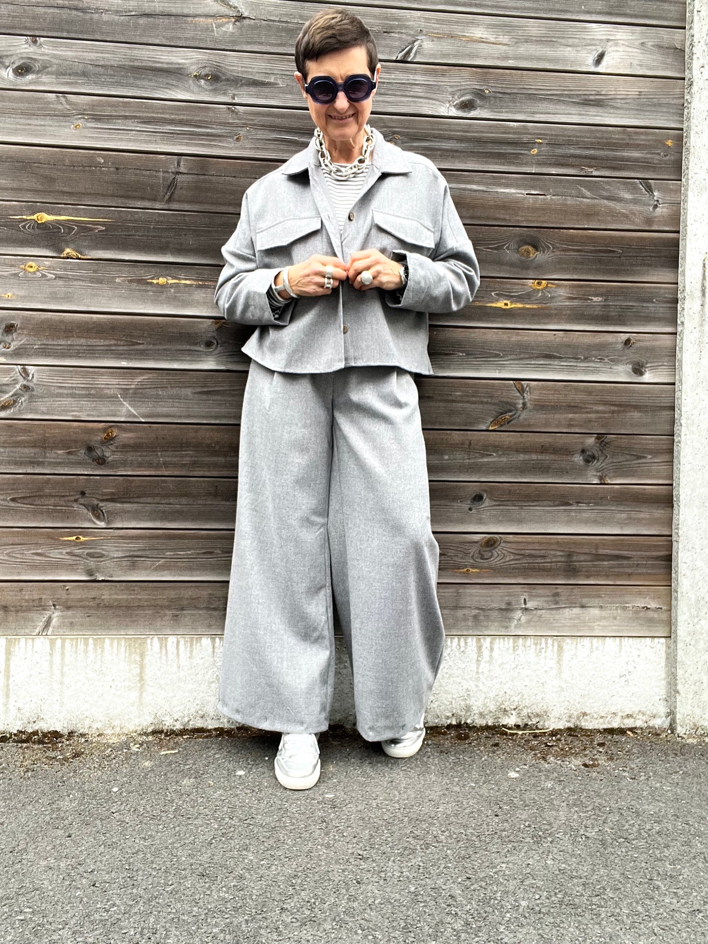 LYLOU veste flanelle grey