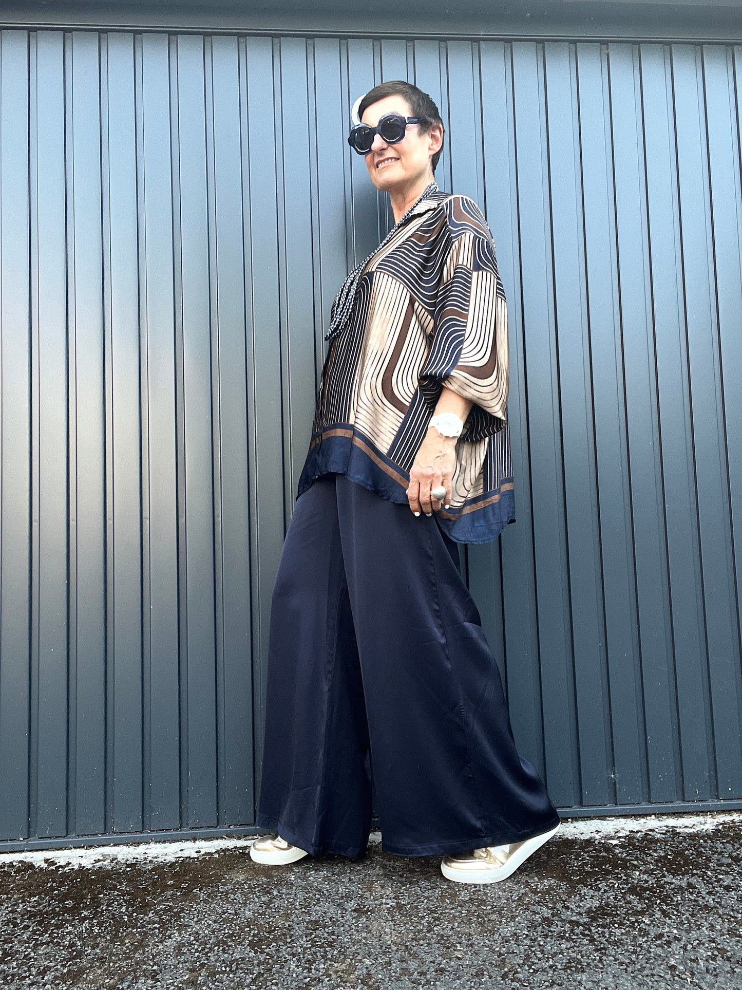 ARKA pantalon fluide en satin
