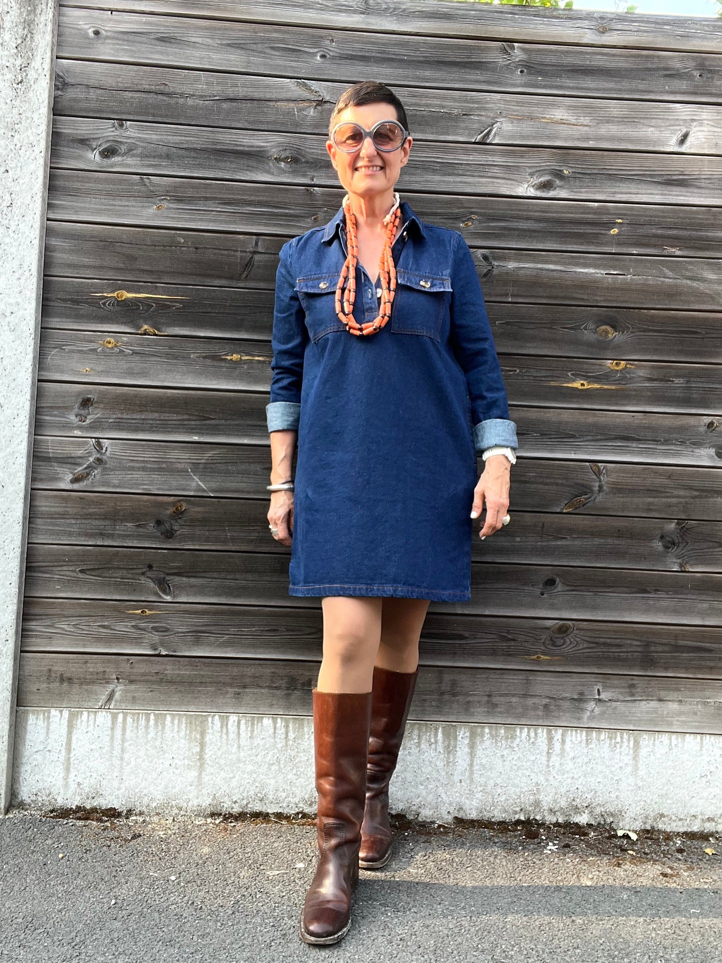 HABI robe en denim