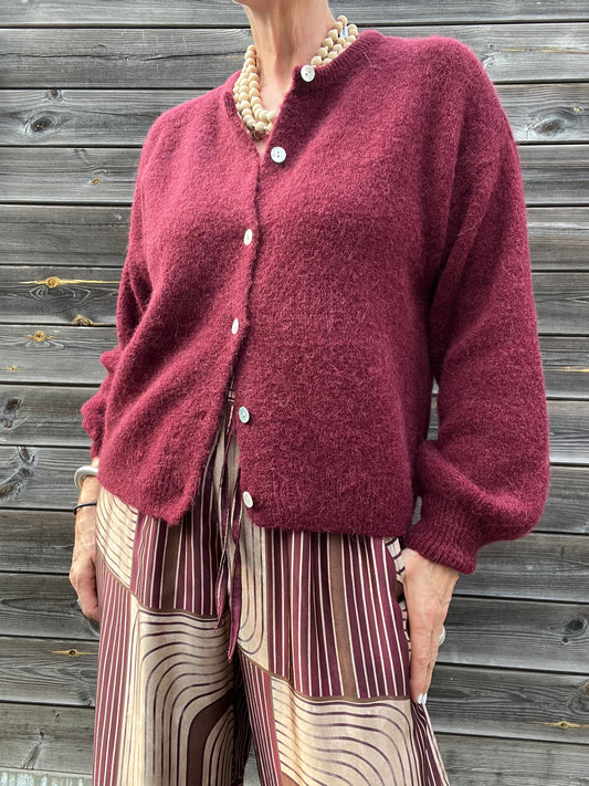LISE gilet alpaca bordeaux