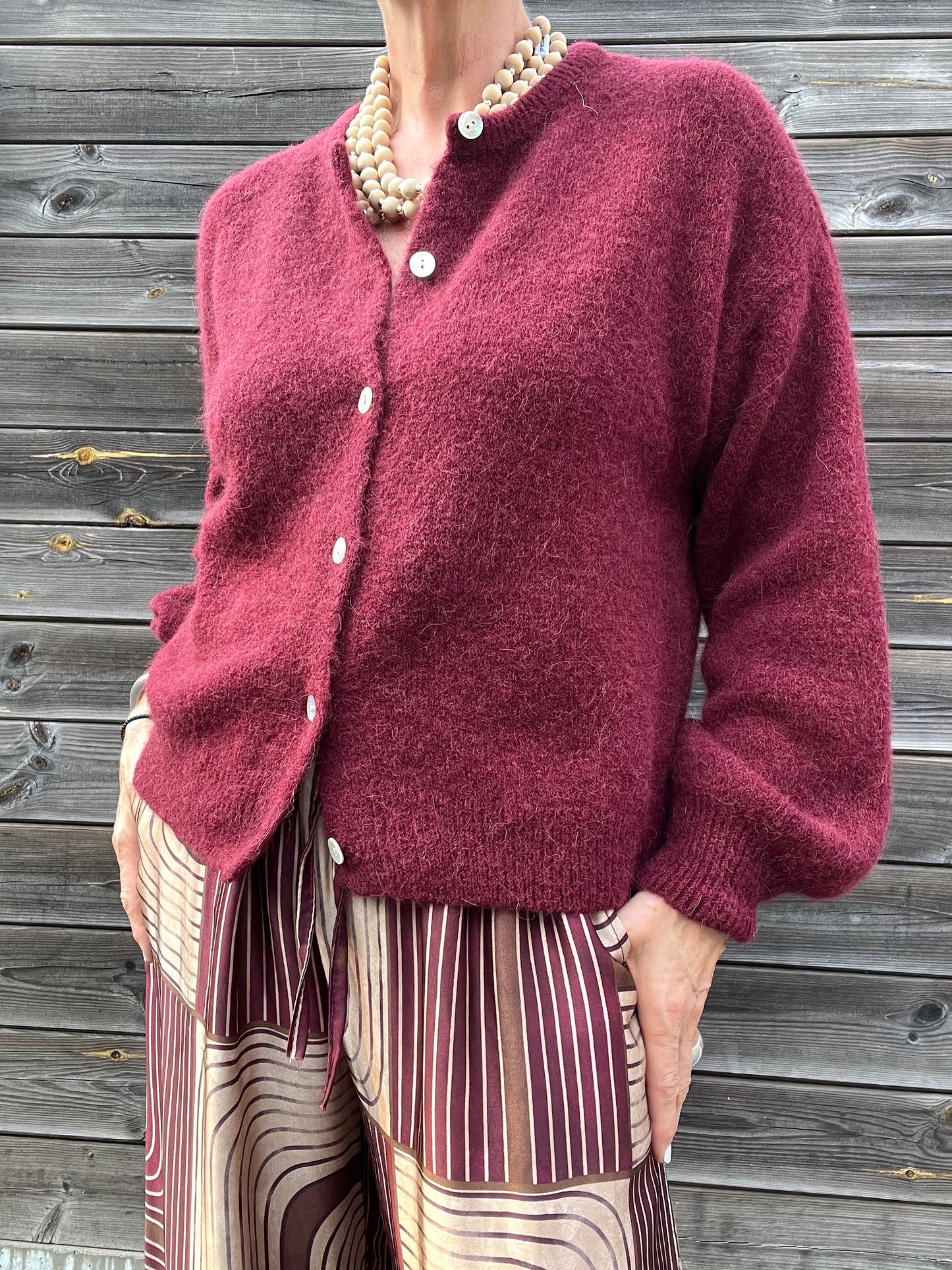 LISE gilet alpaca bordeaux