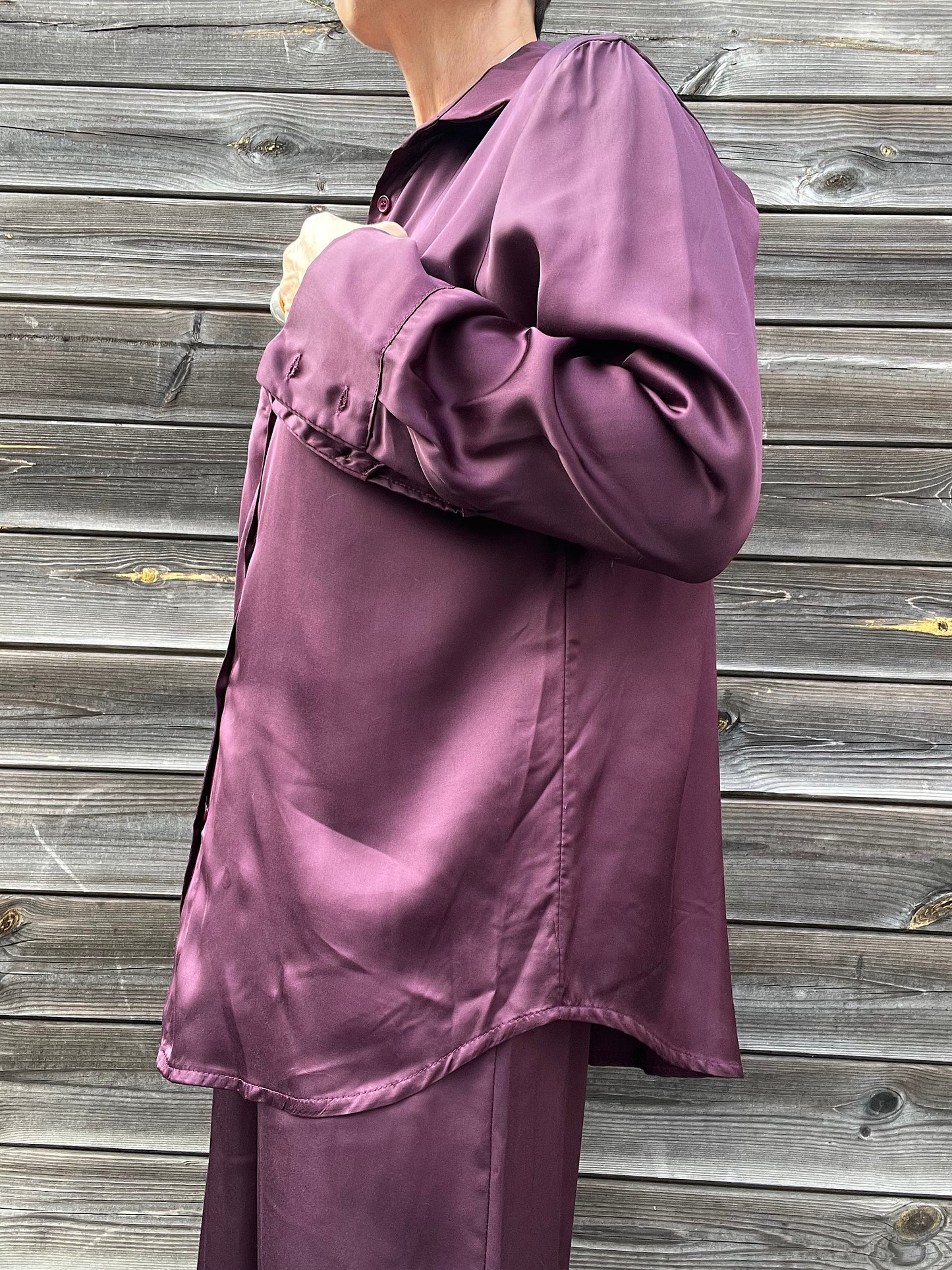 MARJO chemise fluide en satin wine