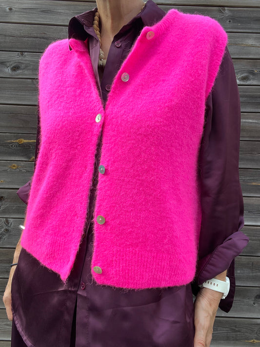 SUBWAY gilet sans manche alpaga neon pink
