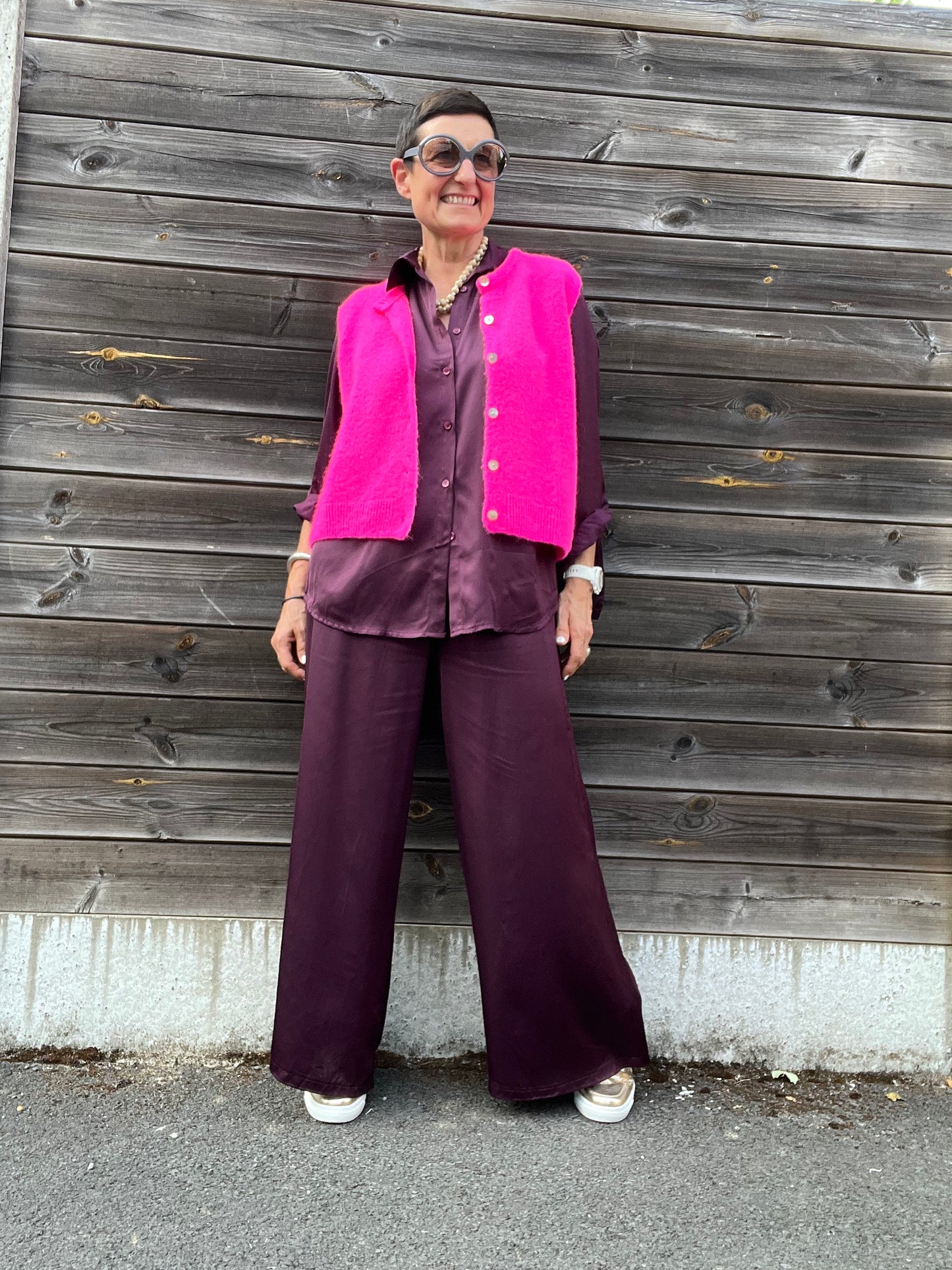 SUBWAY gilet sans manche alpaga neon pink