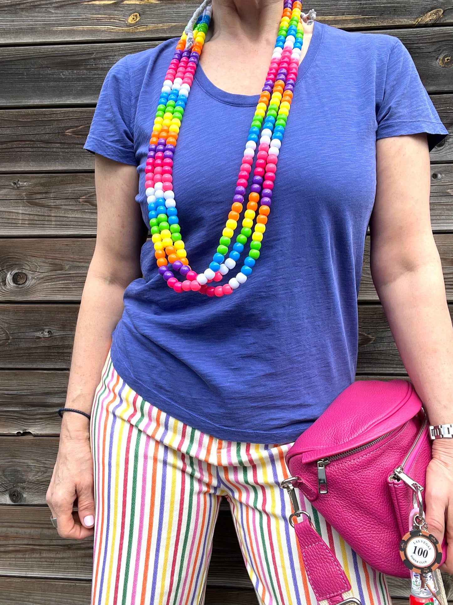 RAINBOW collier 3 rangs multicolore
