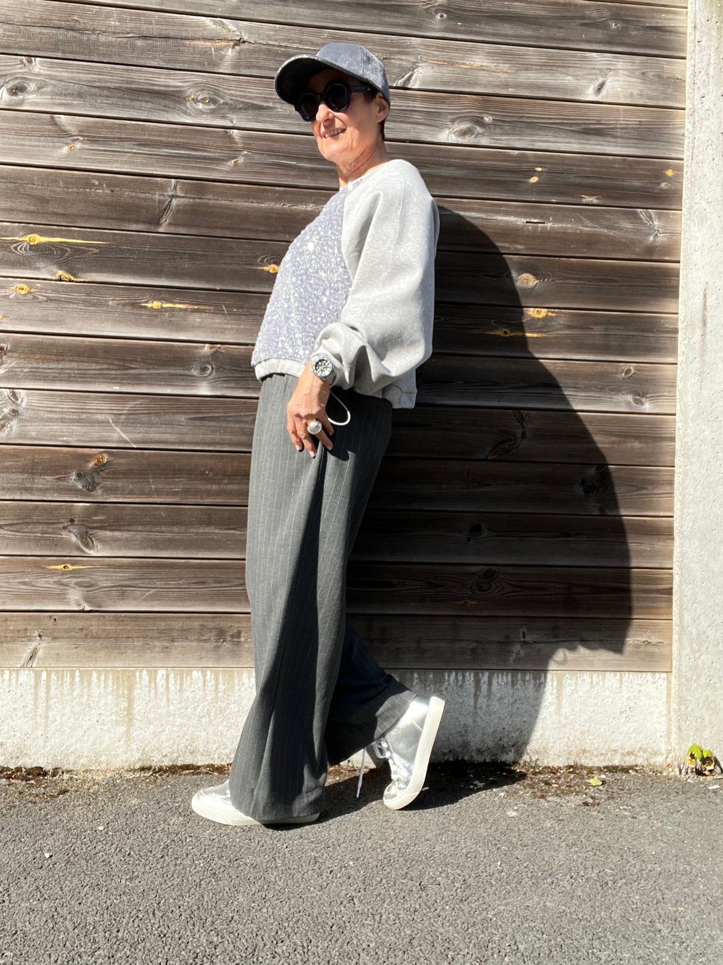 FLAMINE pantalon droit rayure tennis