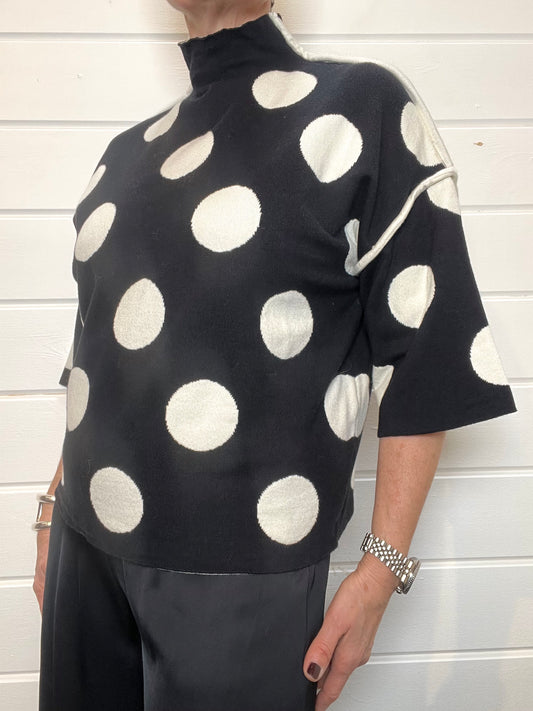 AMPLY pull maille compacte gros pois