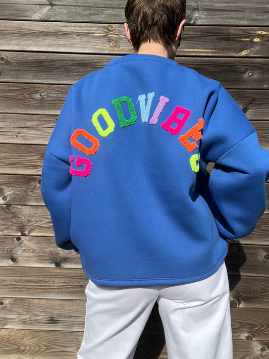 EBI sweat brodé "GOOD VIBES" bic/multi