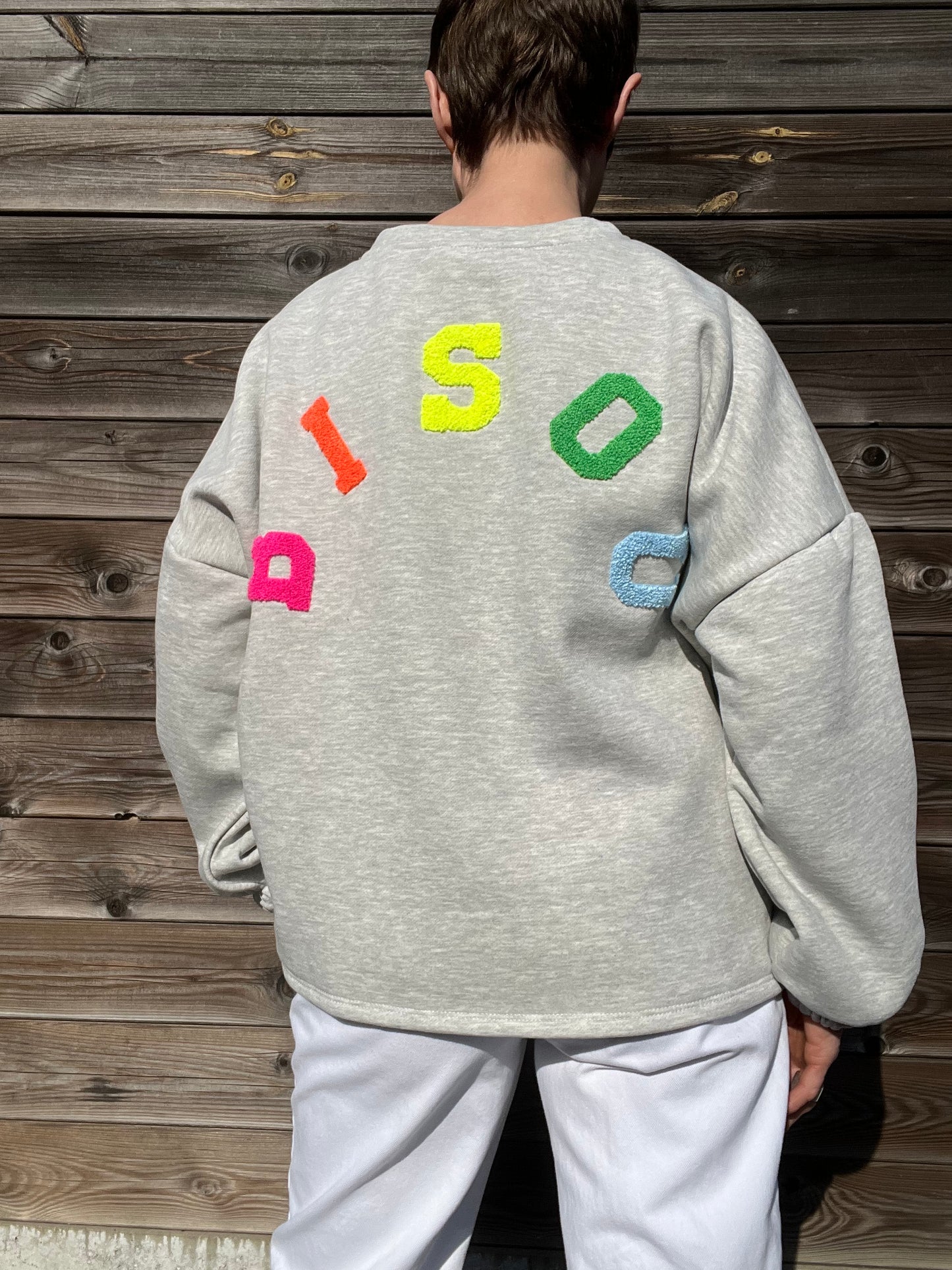 BISOU sweat brodé "BISOU" grey multi