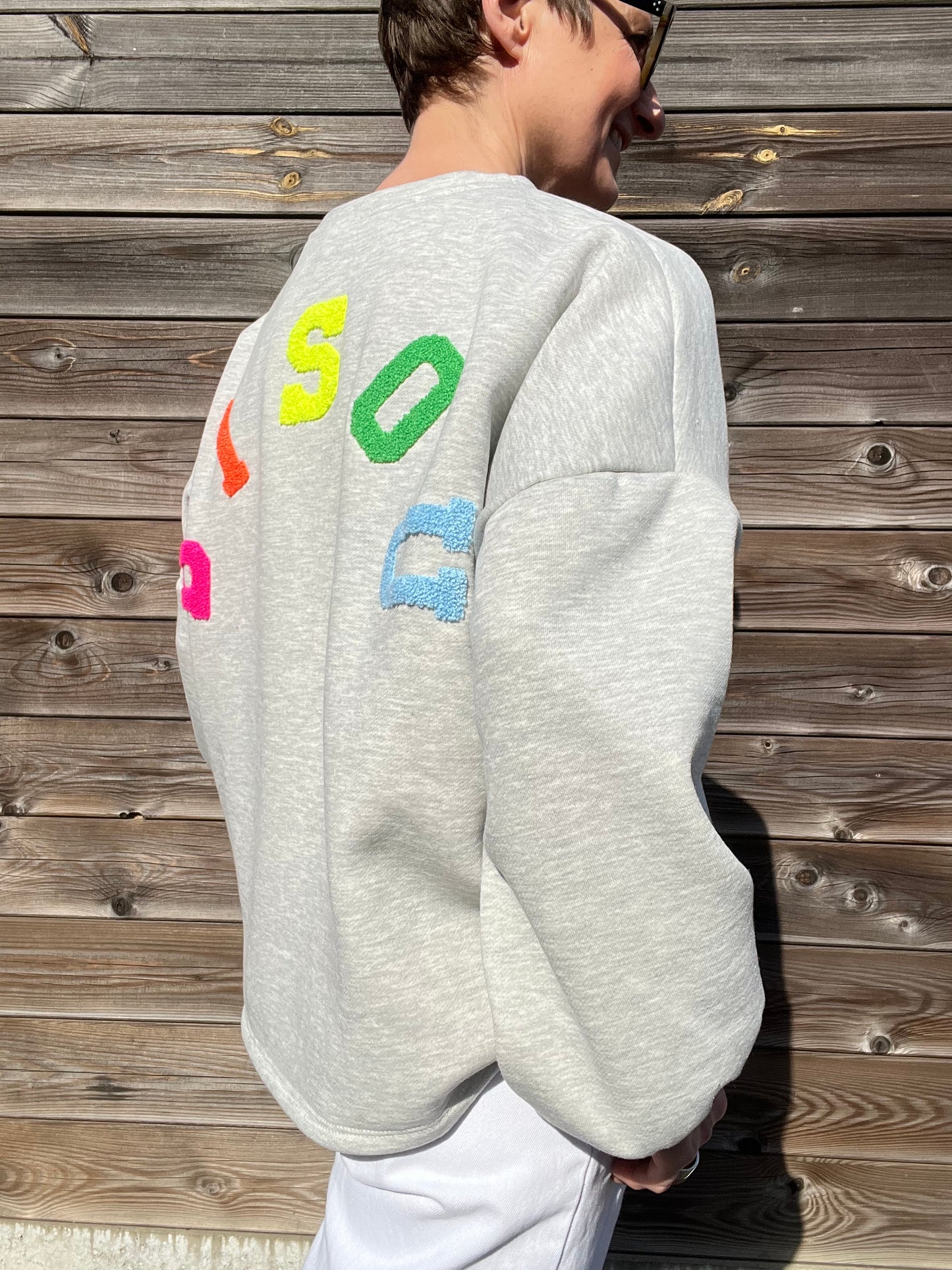 BISOU sweat brodé "BISOU" grey multi