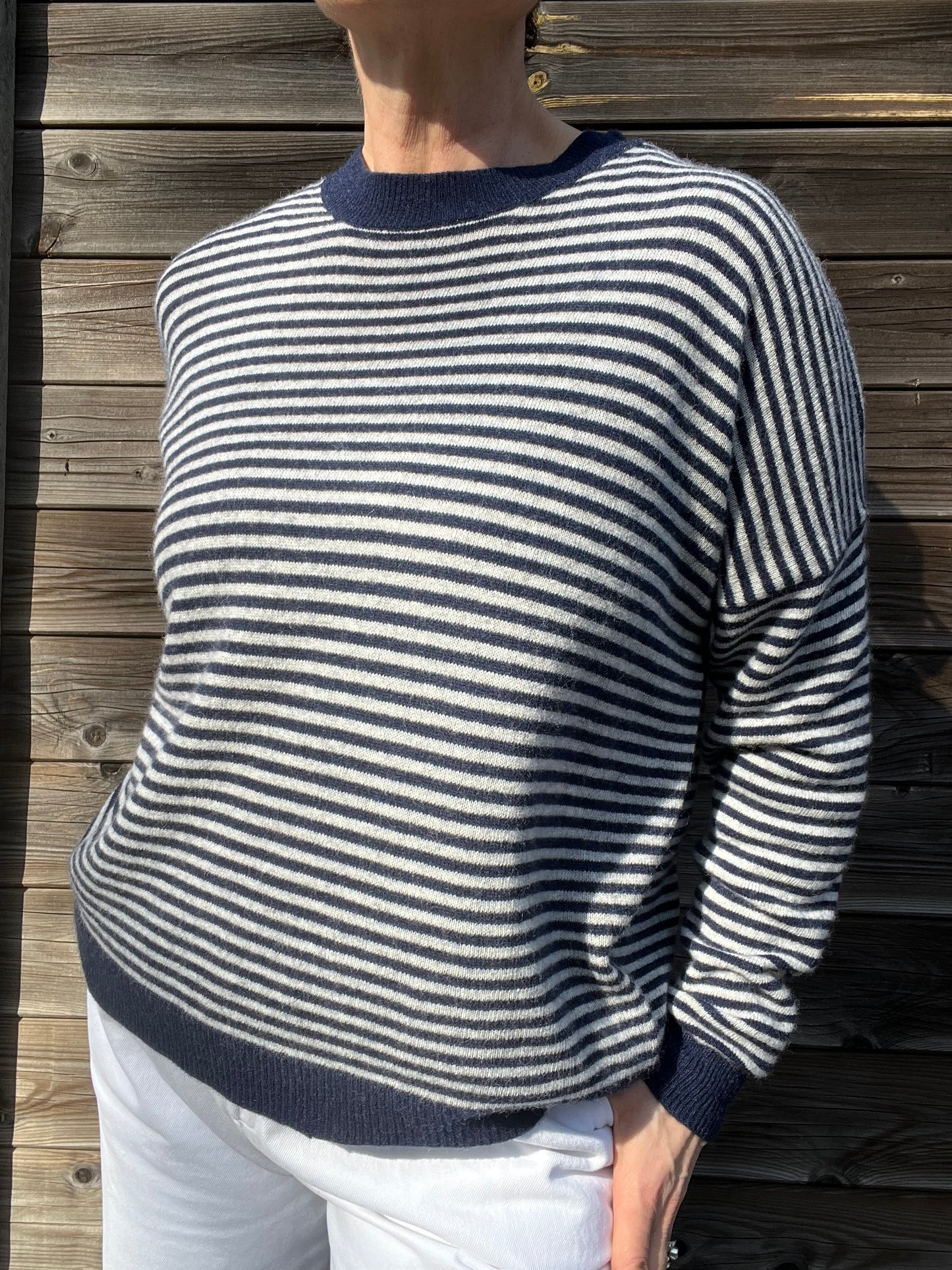 STREEPY pull rayé navy/grey