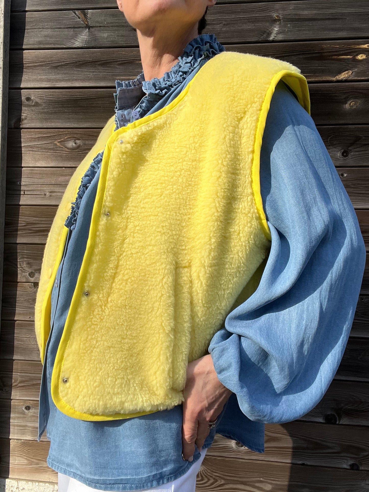 THEODORE gilet teddy butter yellow