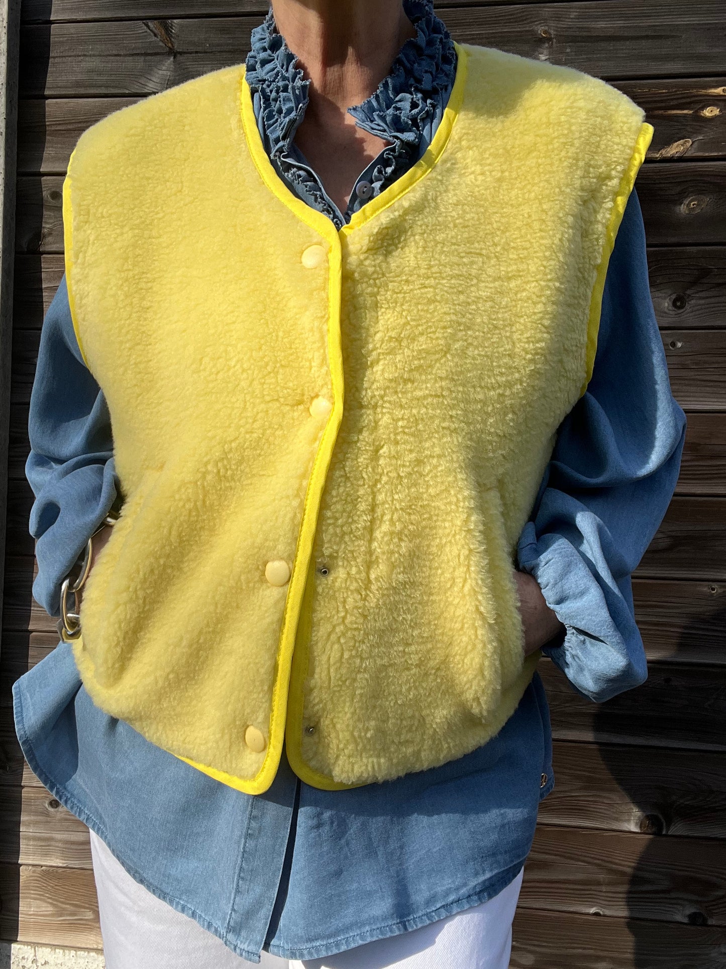 THEODORE gilet teddy butter yellow
