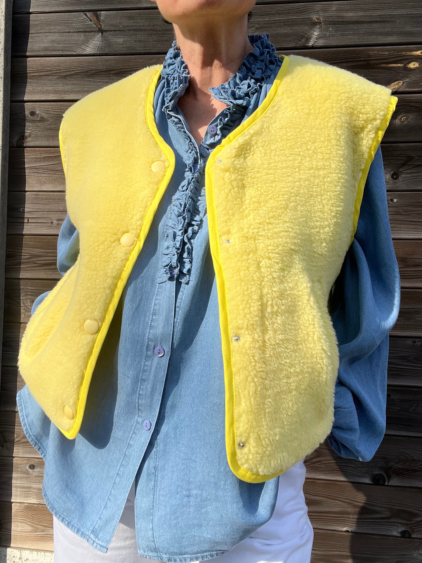 THEODORE gilet teddy butter yellow