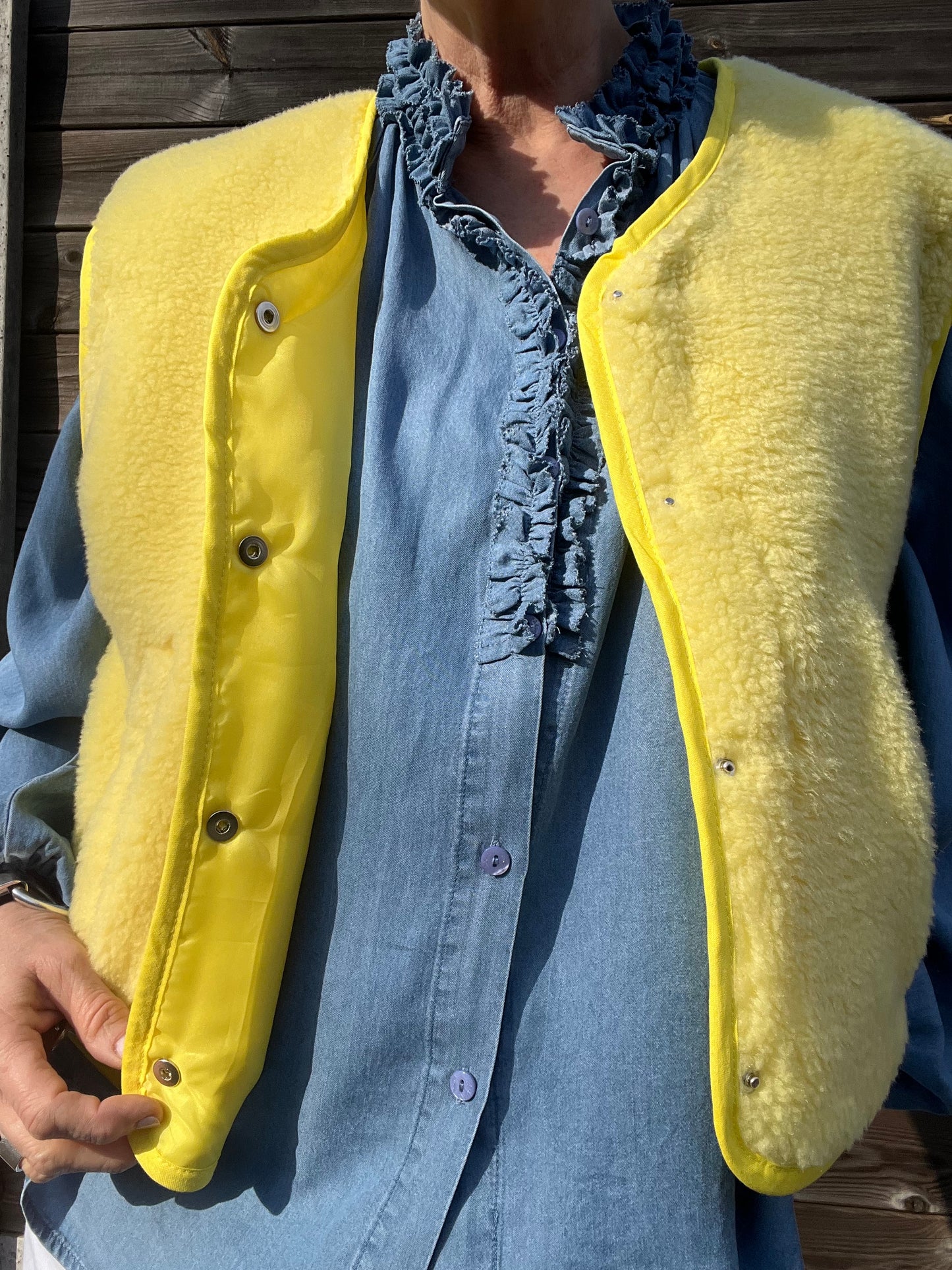 THEODORE gilet teddy butter yellow
